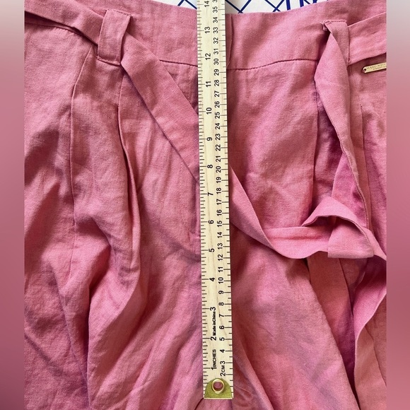 NWT MARC NEW YORK APRICOT LINEN BLEND BELTED SHORTS SZ MEDIUM - Picture 9 of 11